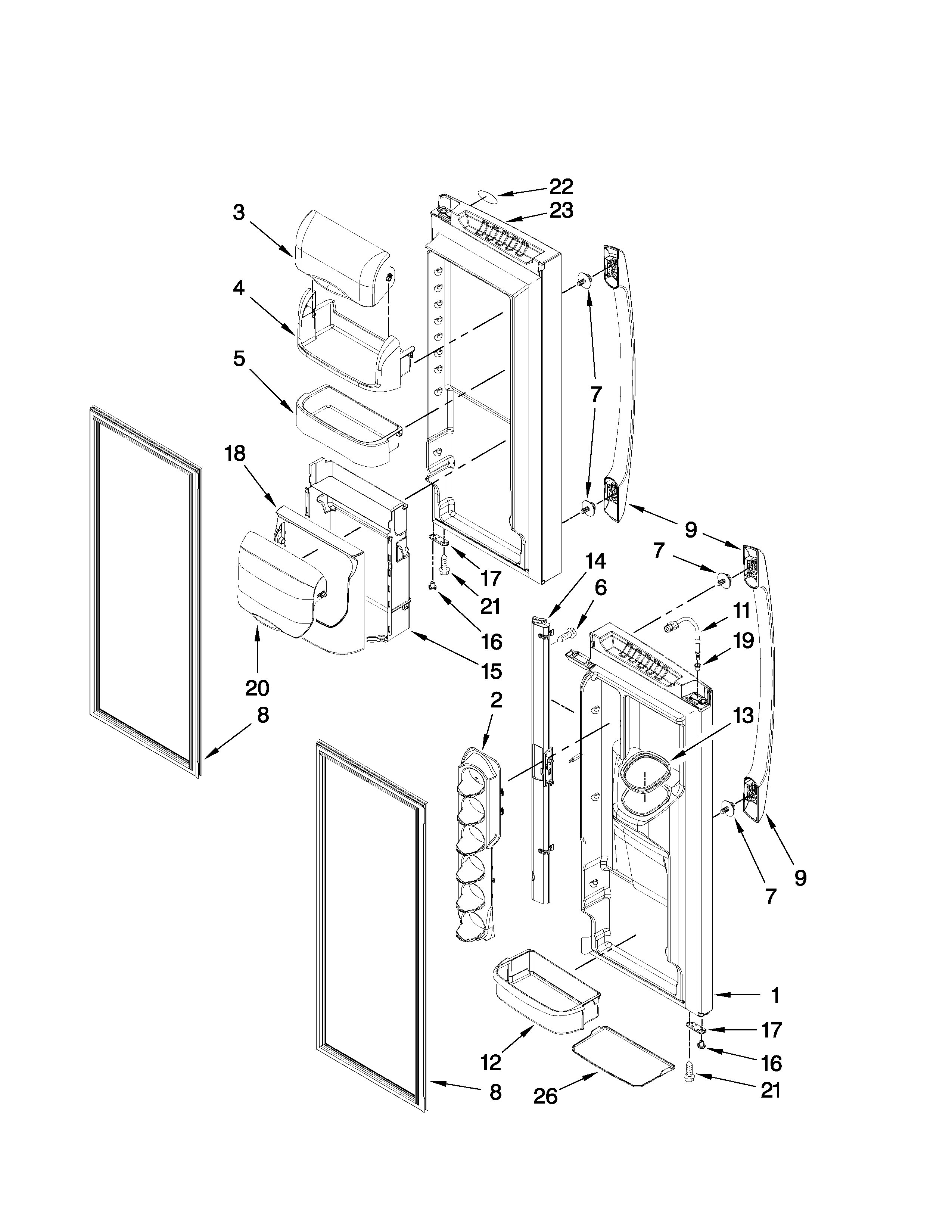 Refrigerator door parts