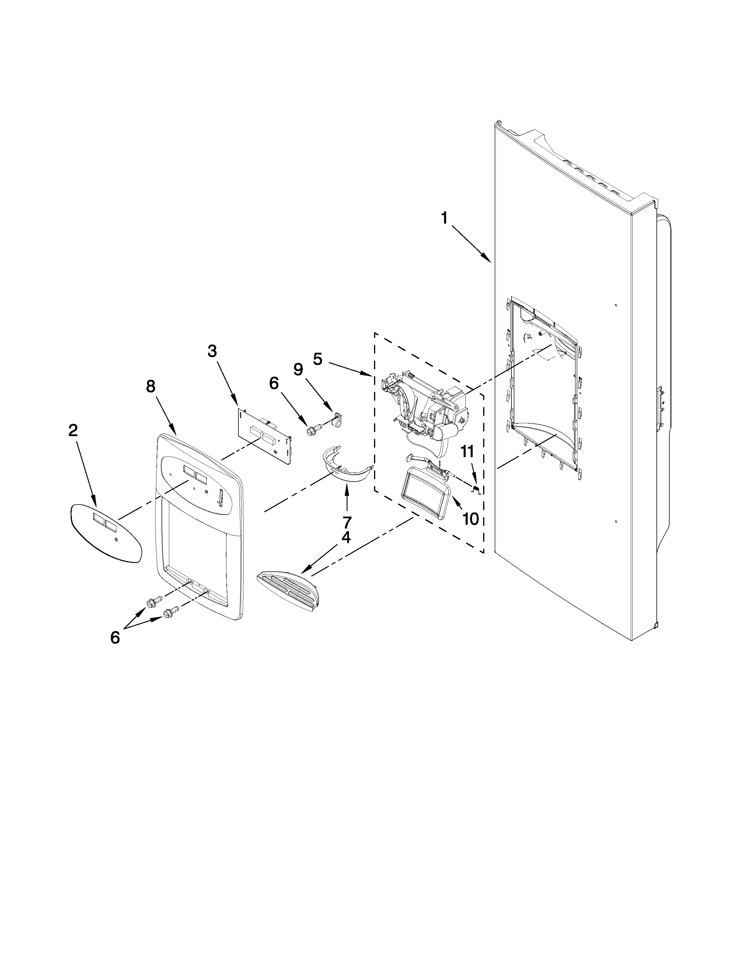 Dispenser front parts