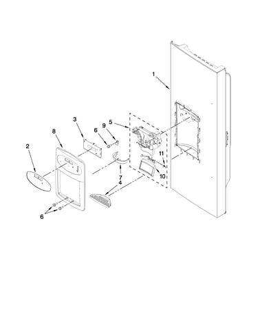 Dispenser front parts