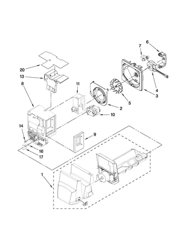 Motor and ice container parts