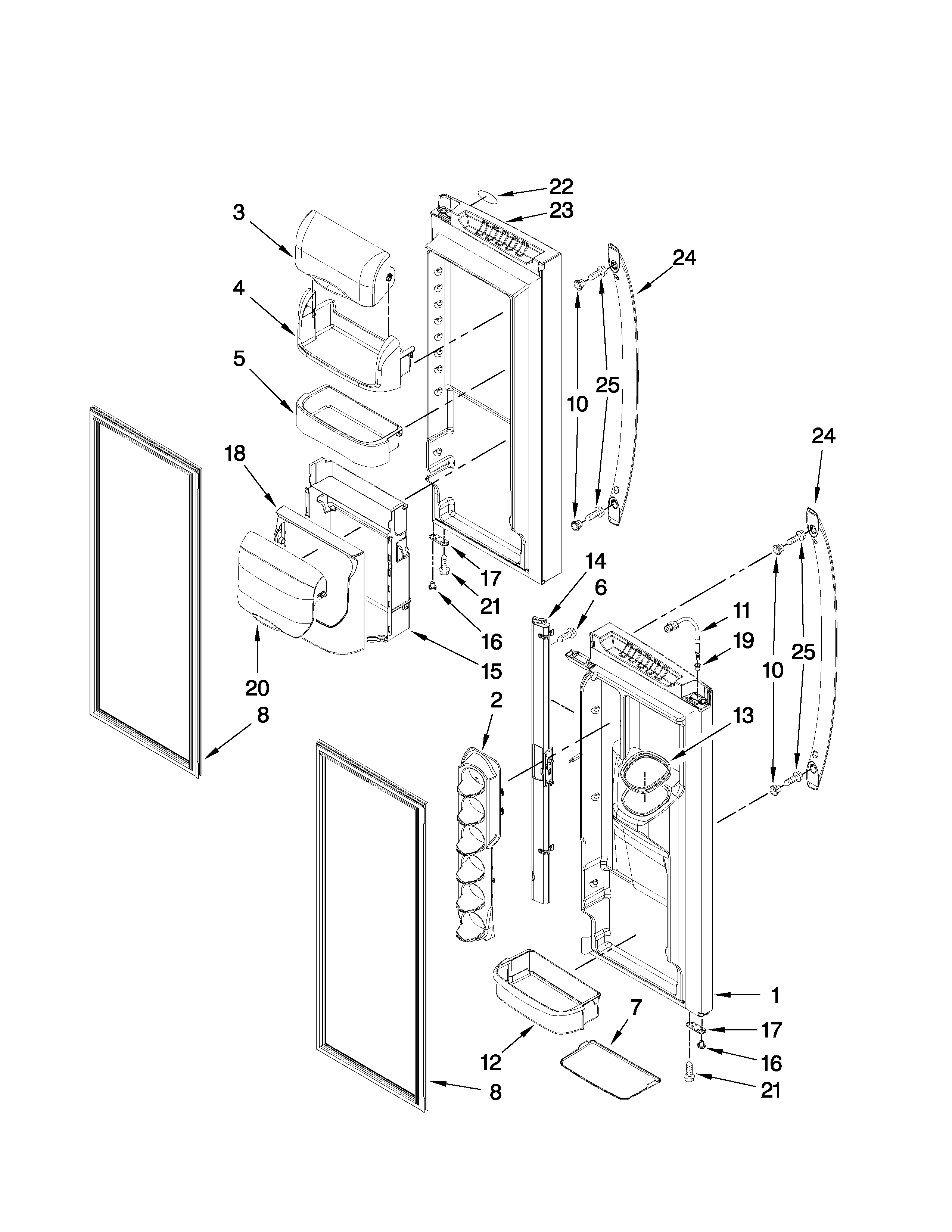 Refrigerator door parts
