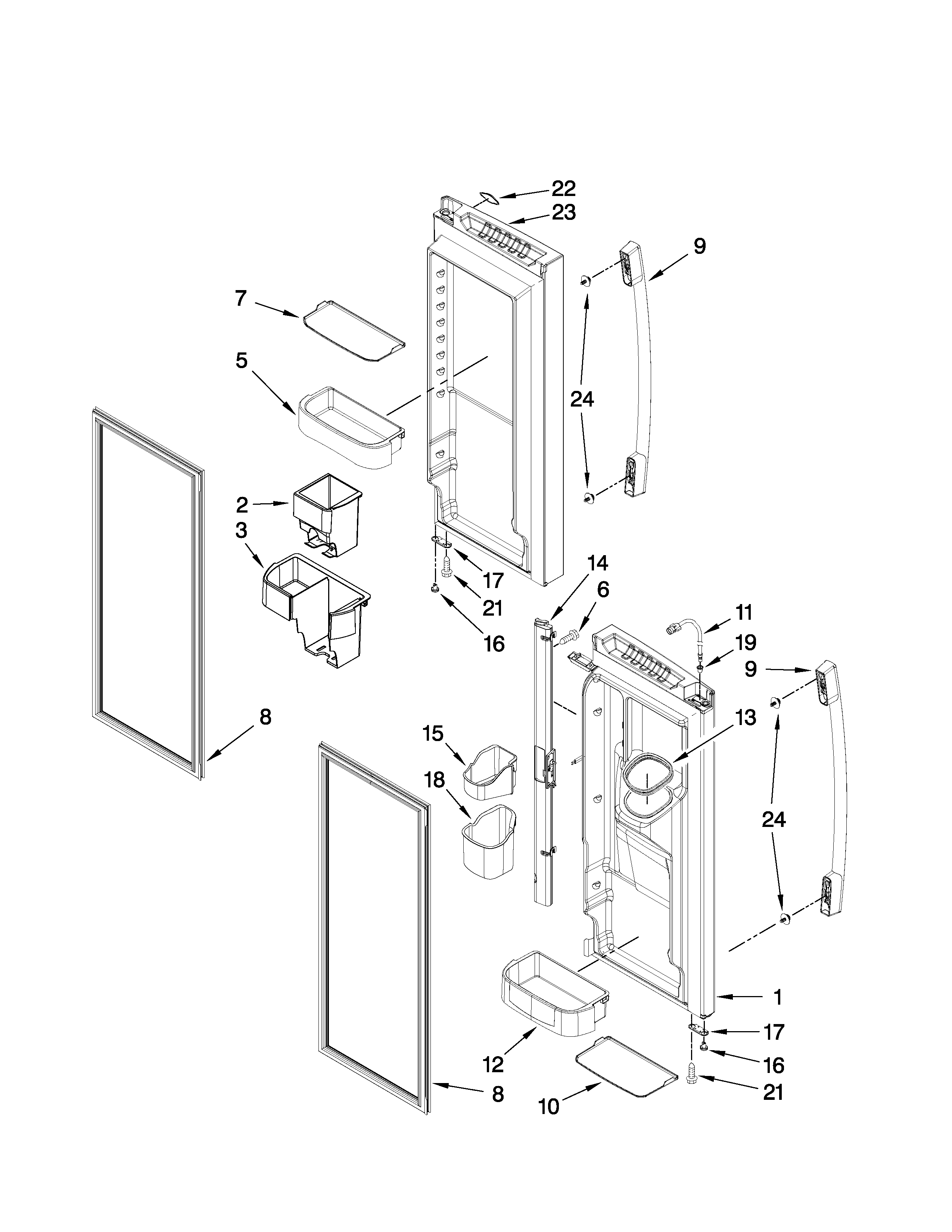 Refrigerator door parts