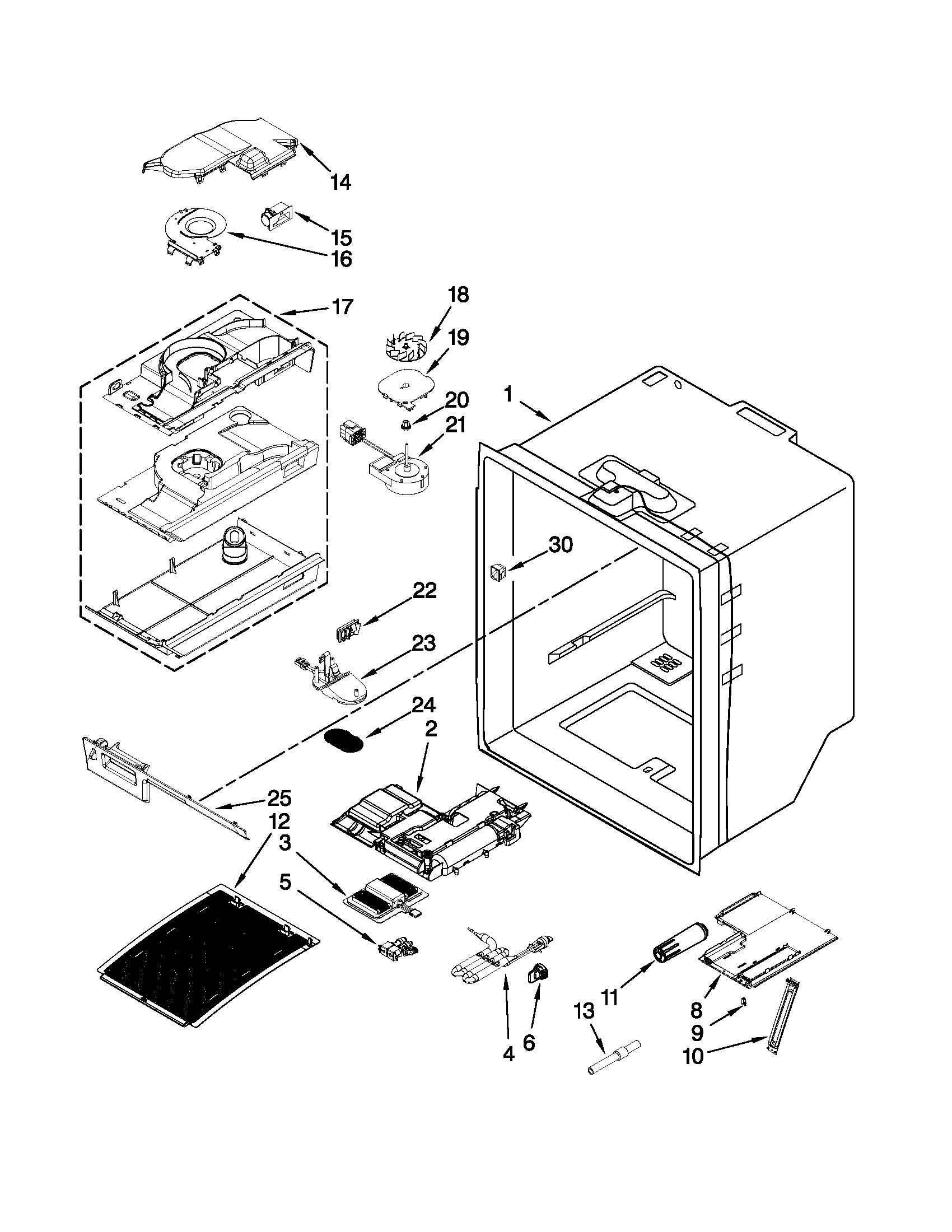 REFRIGERATOR LINER PARTS