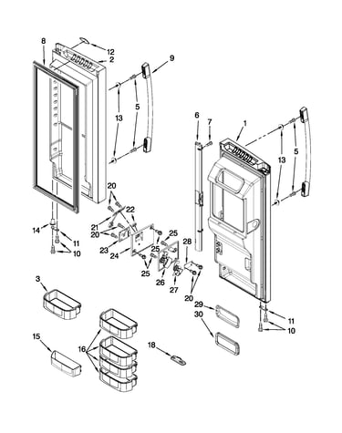 Refrigerator door parts