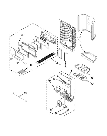 Dispenser front parts