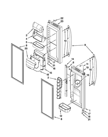 Refrigerator door parts