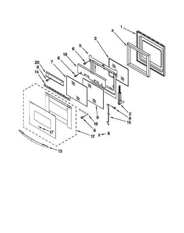 Oven door parts