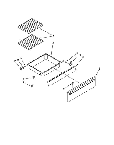 Drawer and rack parts