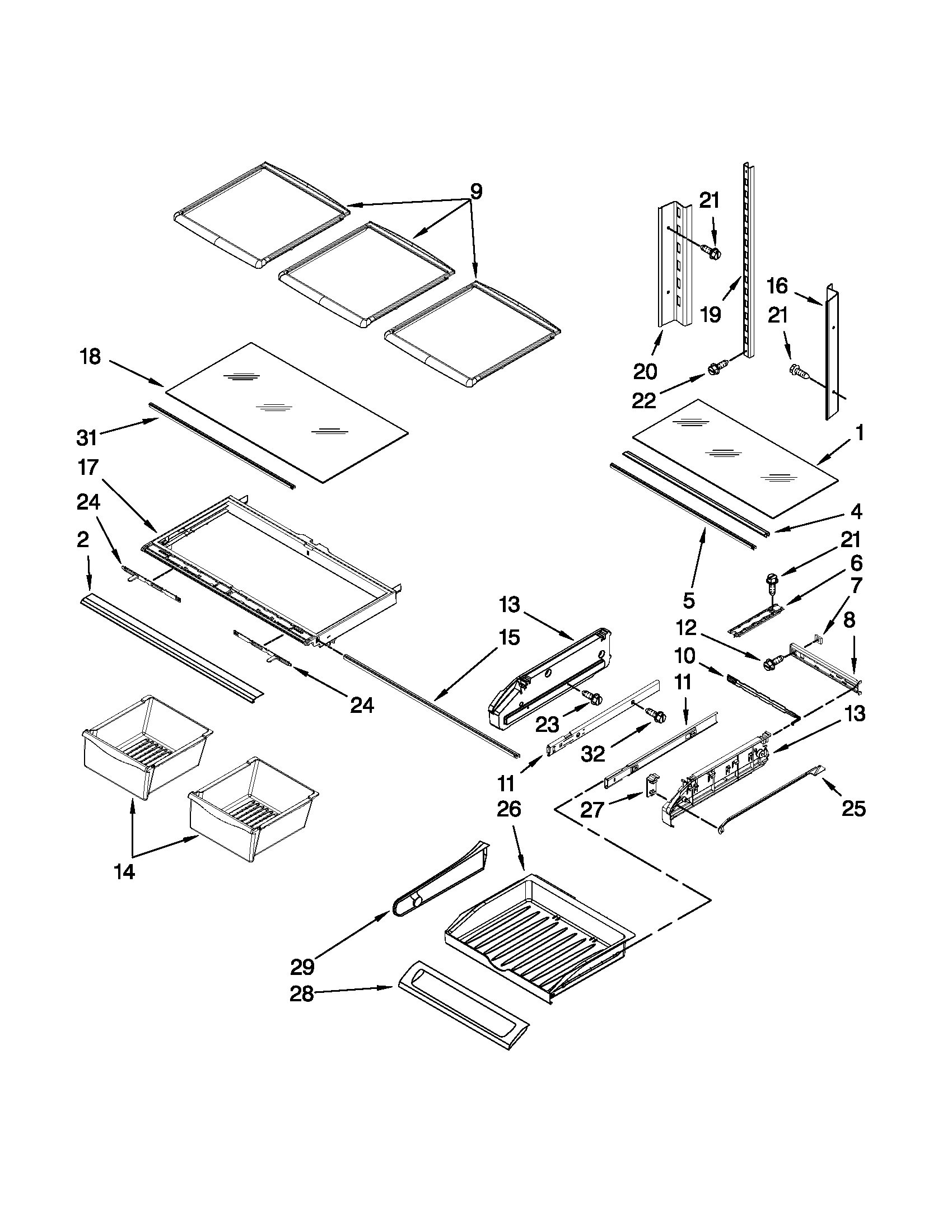 Shelf parts