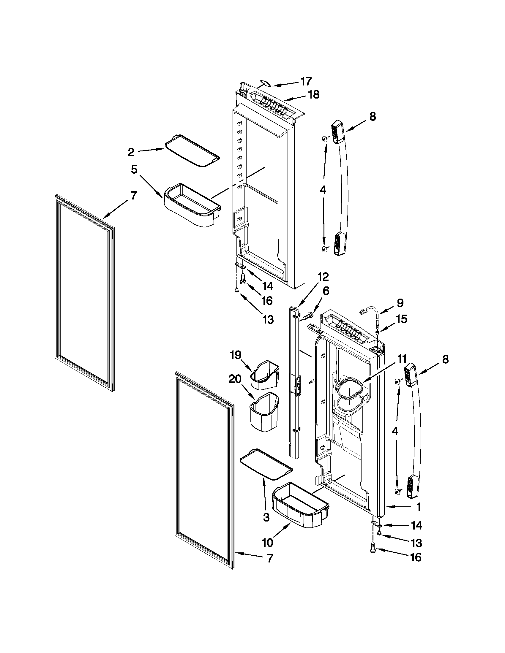 Refrigerator door parts