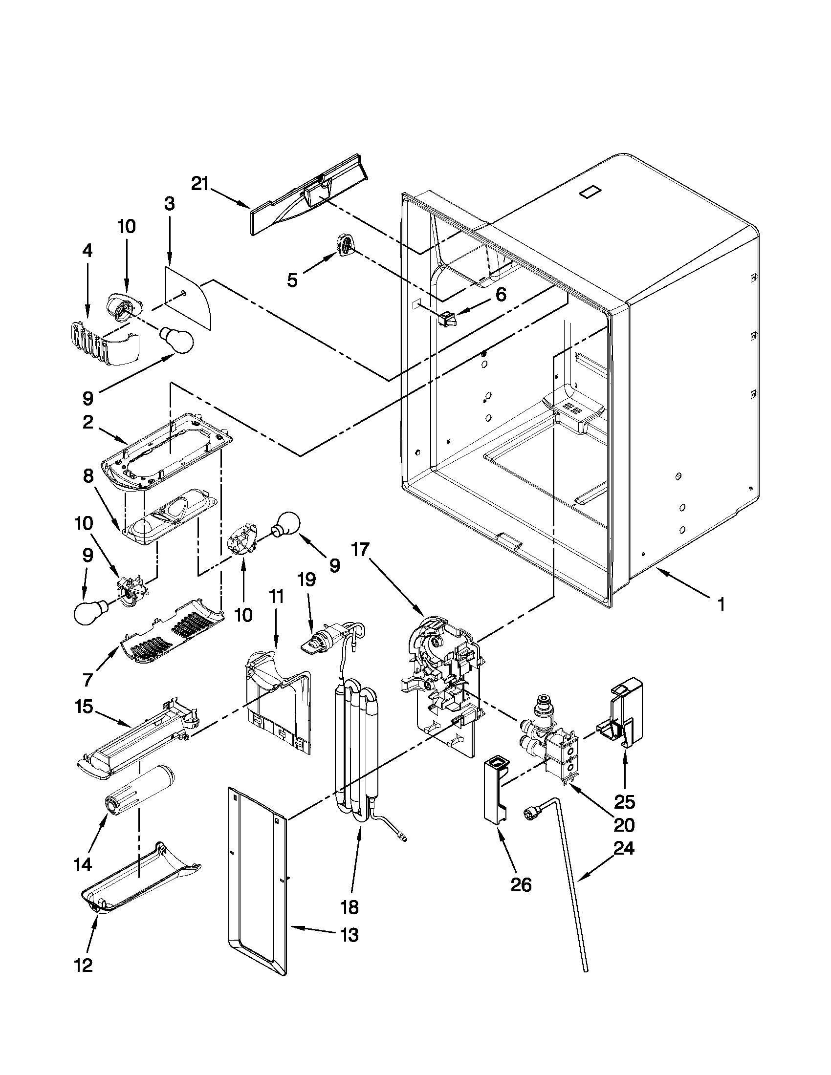 Refrigerator liner parts