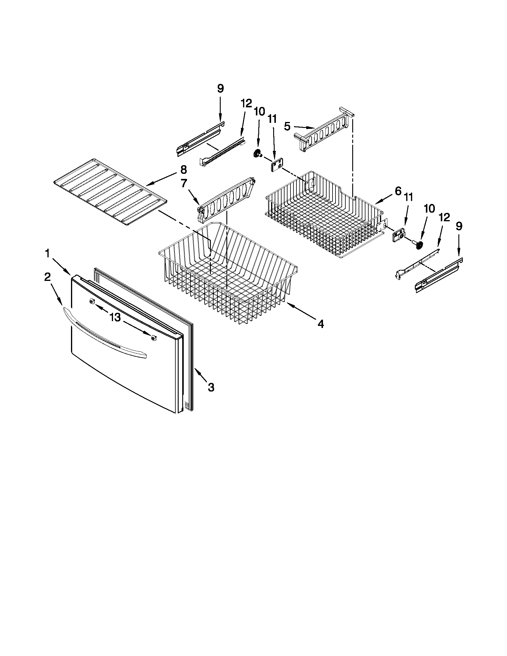 Freezer door parts