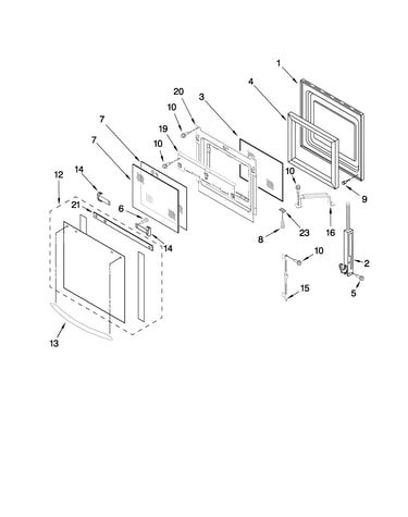 Oven door parts