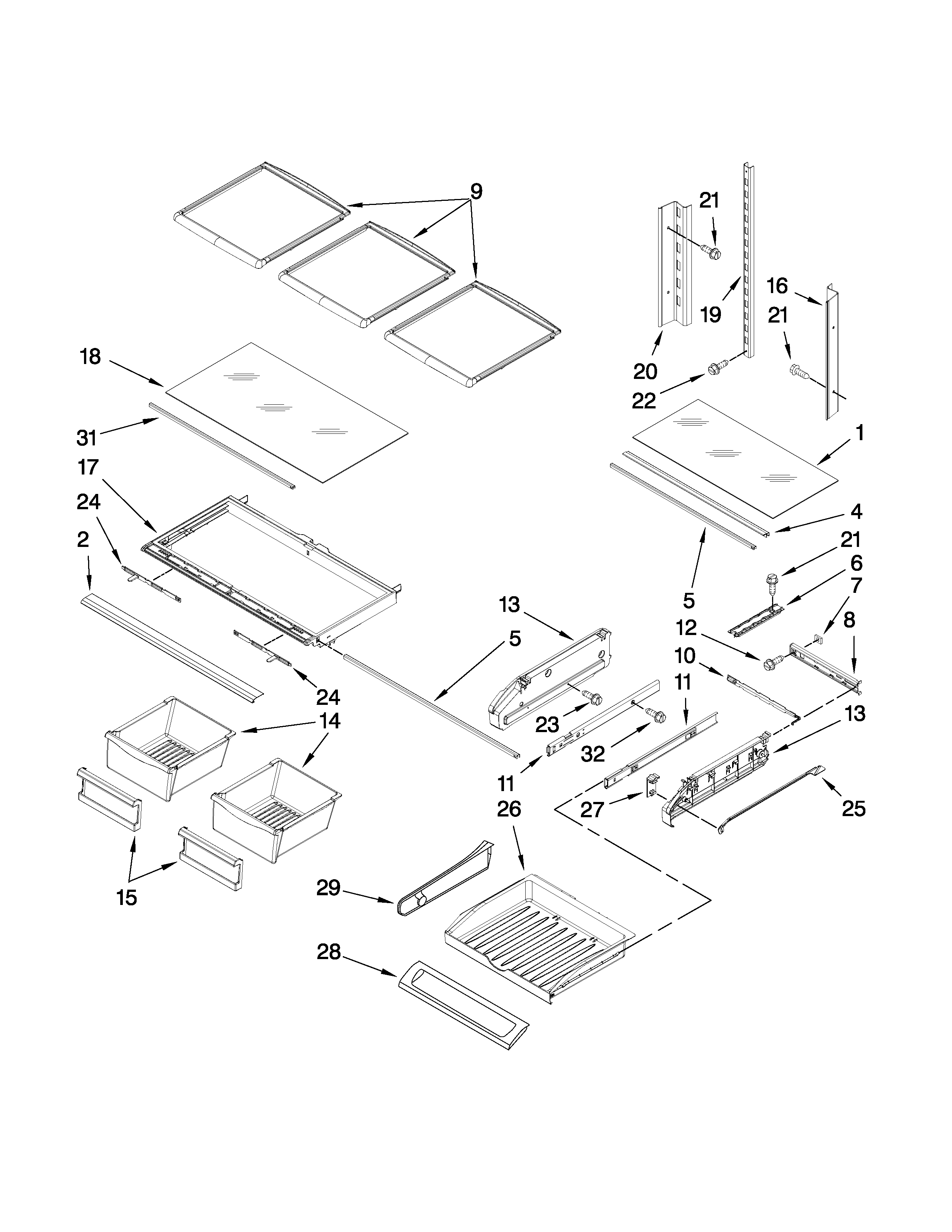 Shelf parts