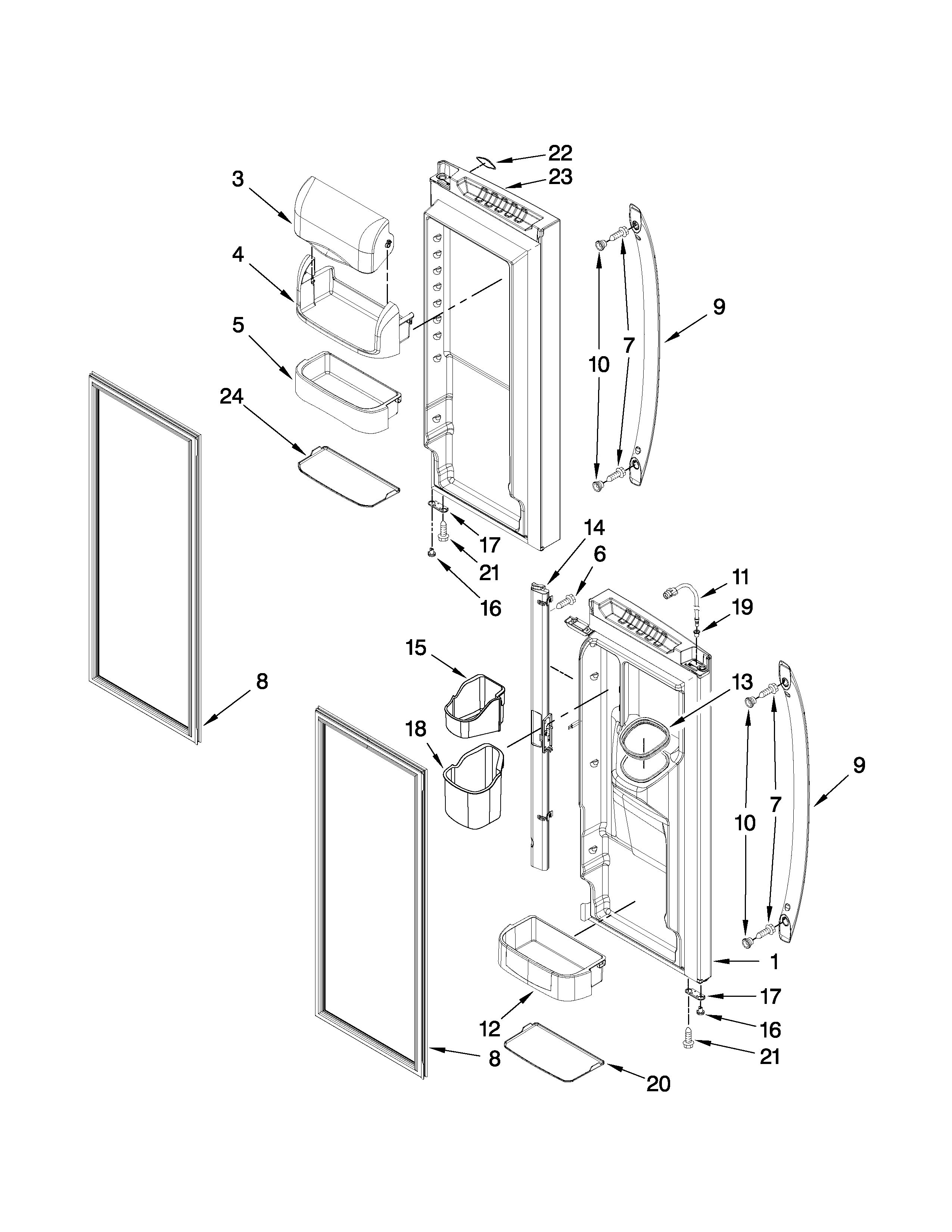 Refrigerator door parts