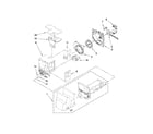 KitchenAid KFIS25XVBL3 motor and ice container parts diagram