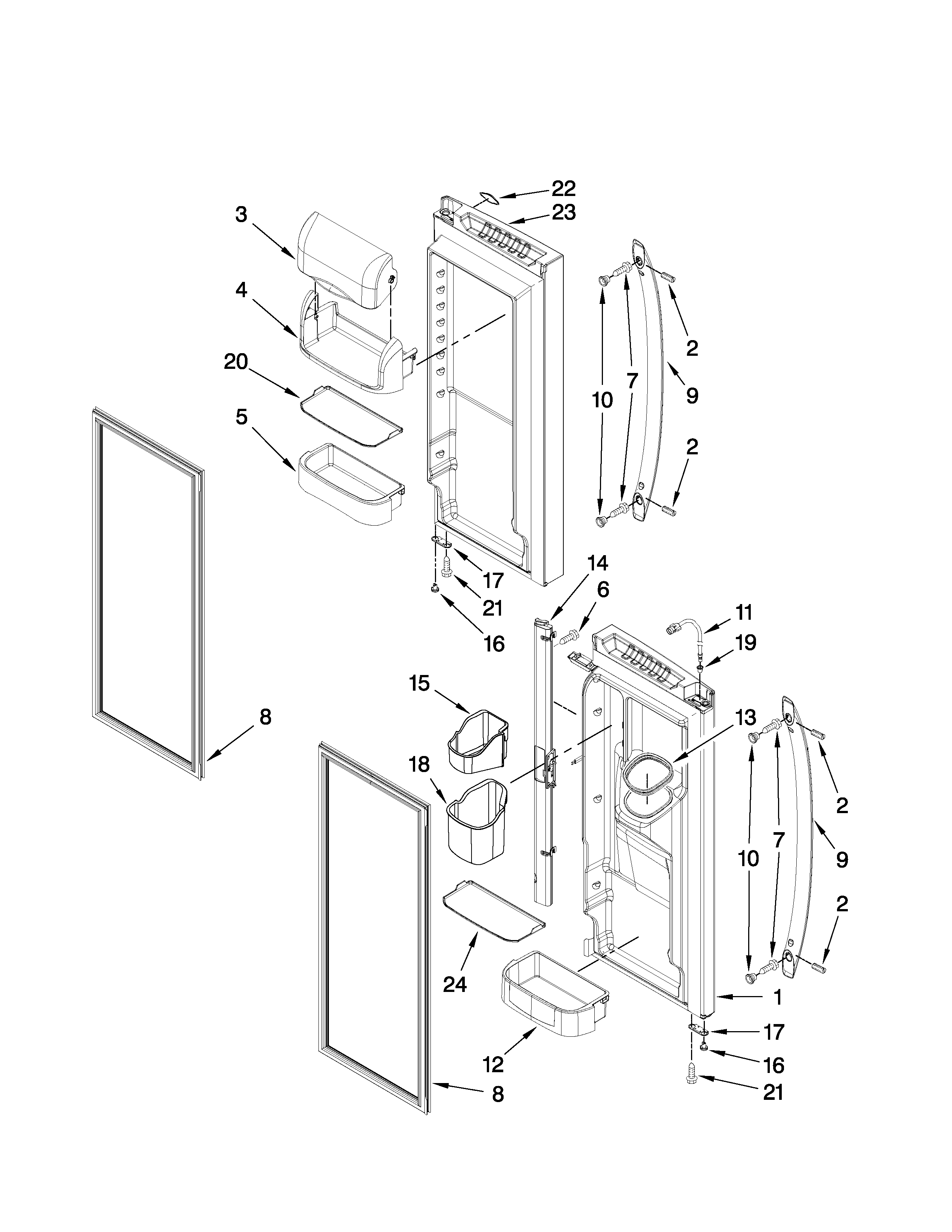 Refrigerator door parts