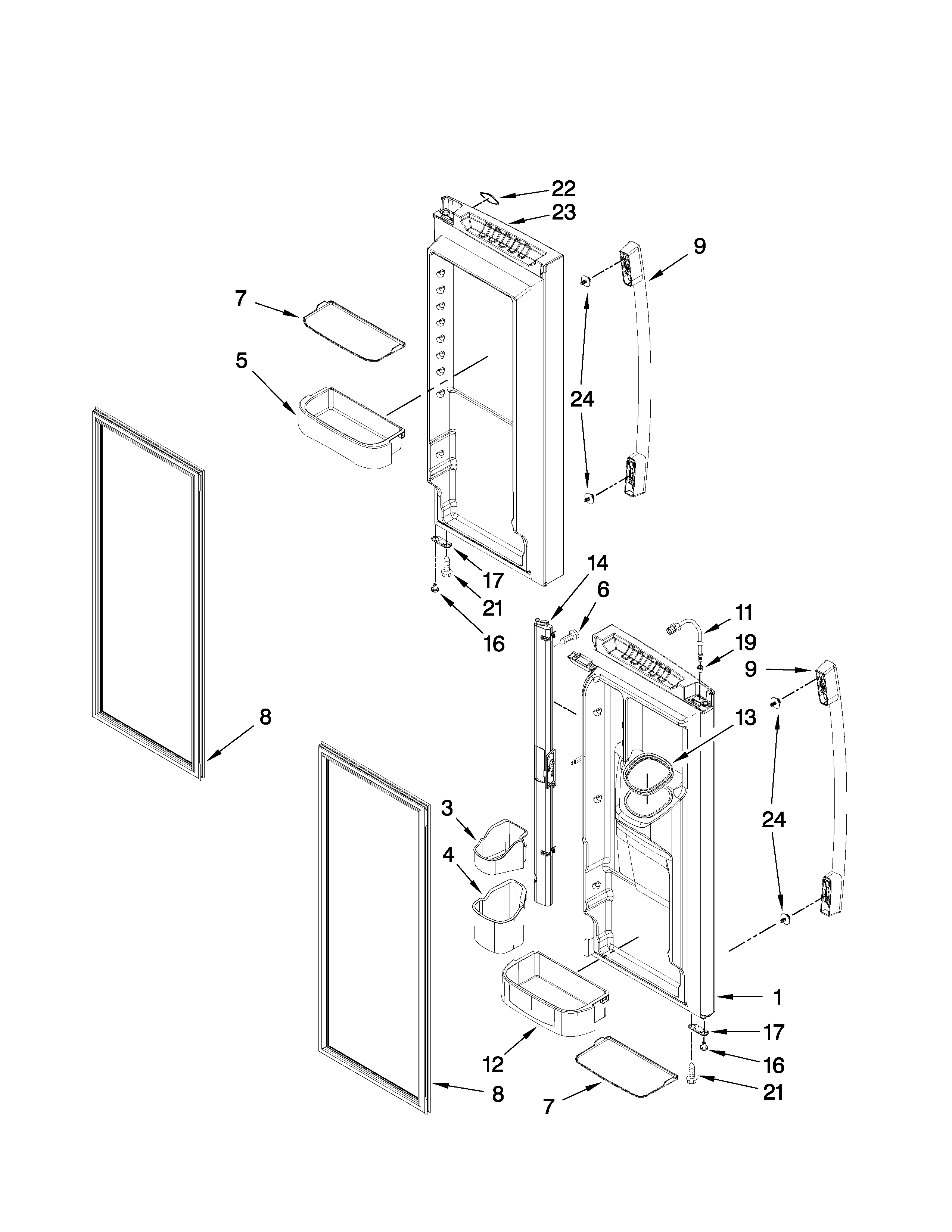 Refrigerator door parts
