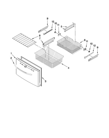 Freezer door parts
