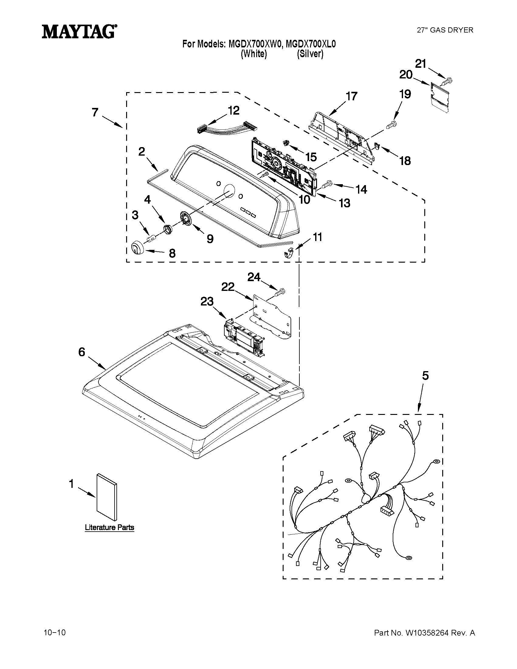 Top and console parts