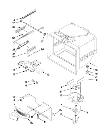 Freezer liner parts
