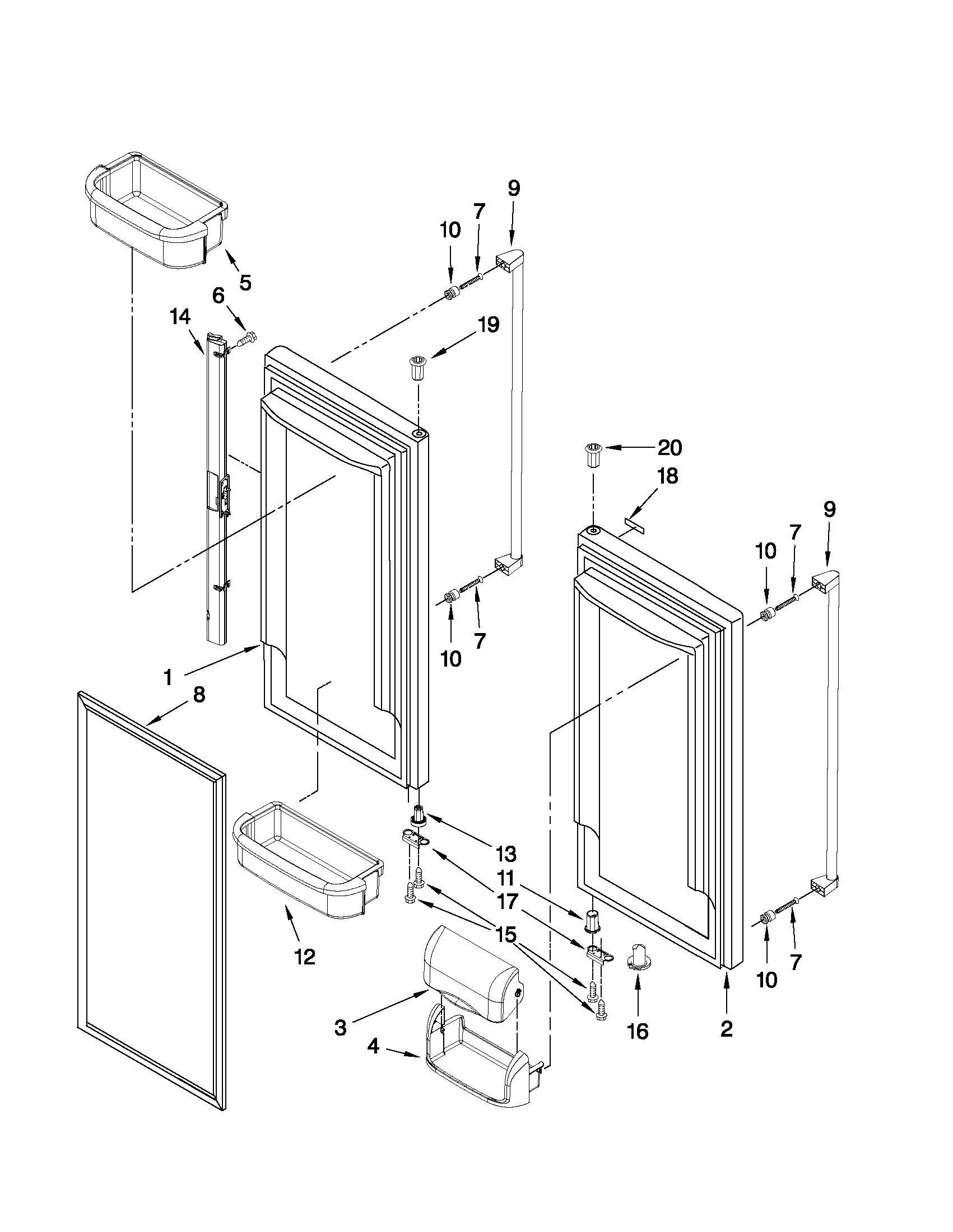 Refrigerator door parts