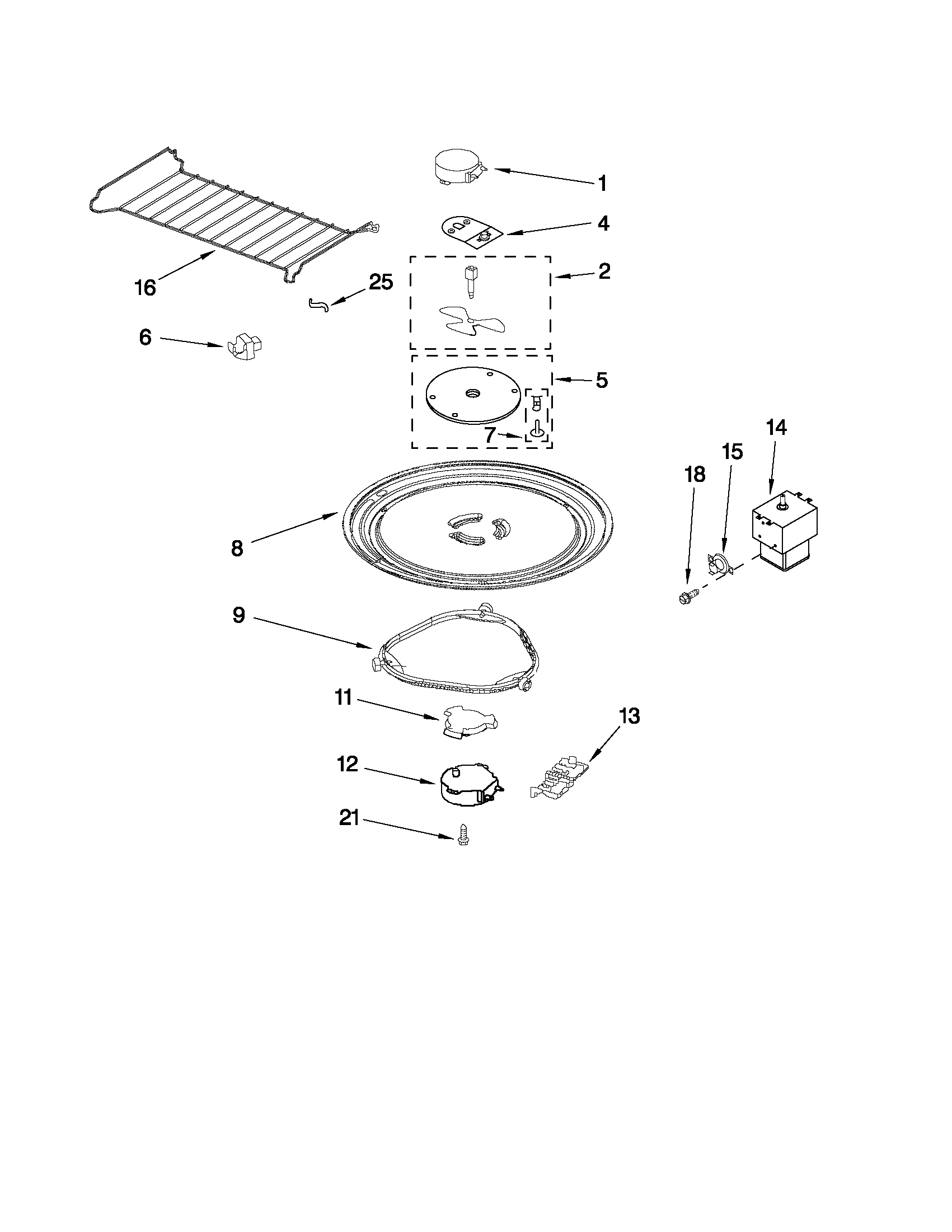 Magnetron and turntable parts
