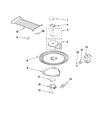 Magnetron and turntable parts