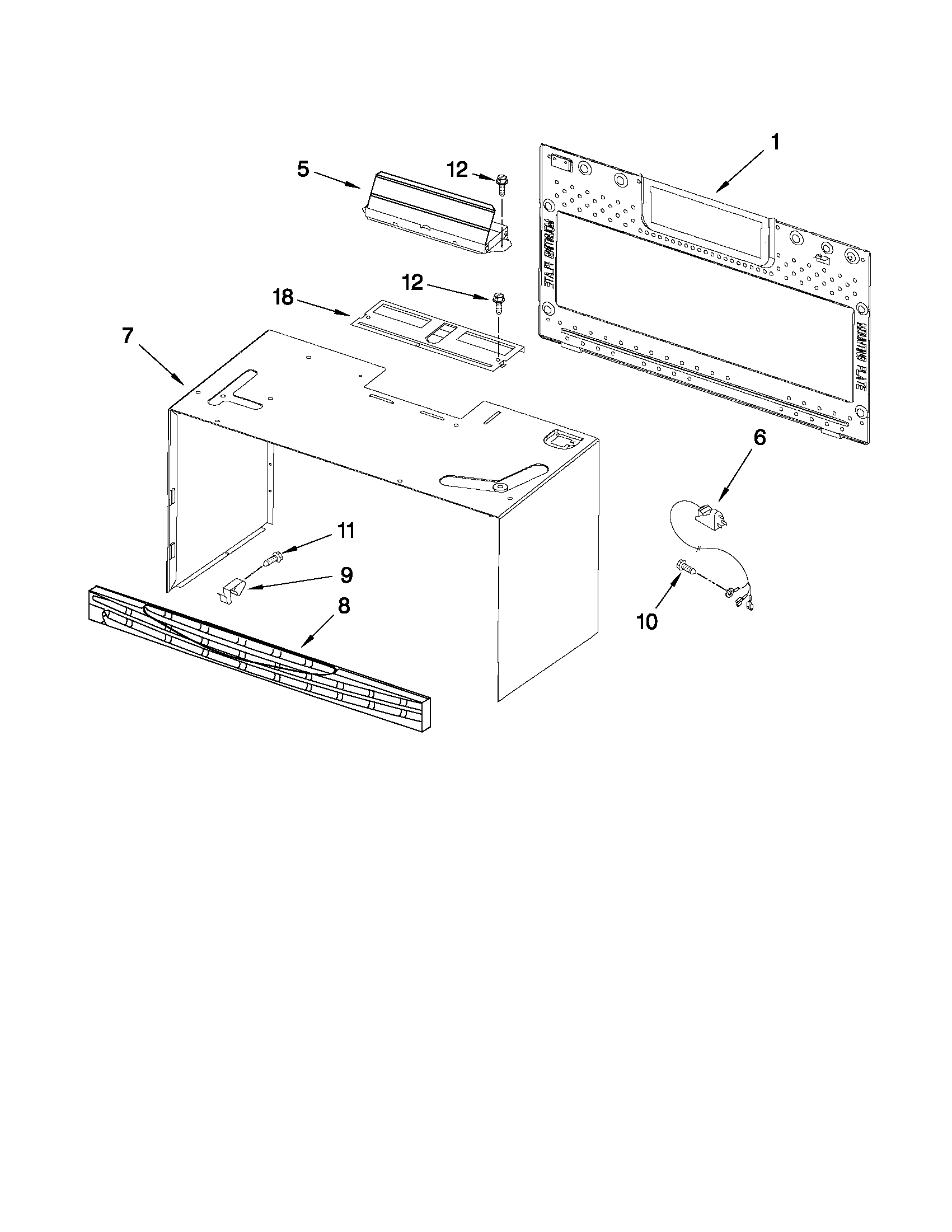 Cabinet and installation parts