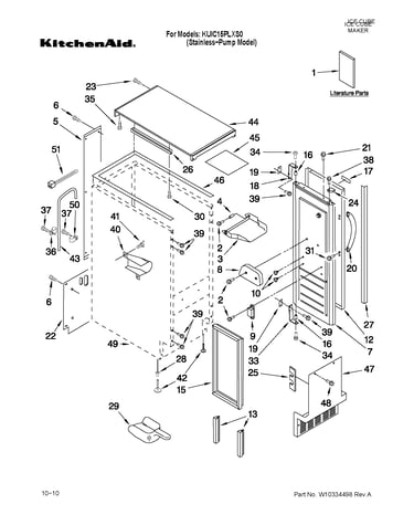 Cabinet liner and door parts