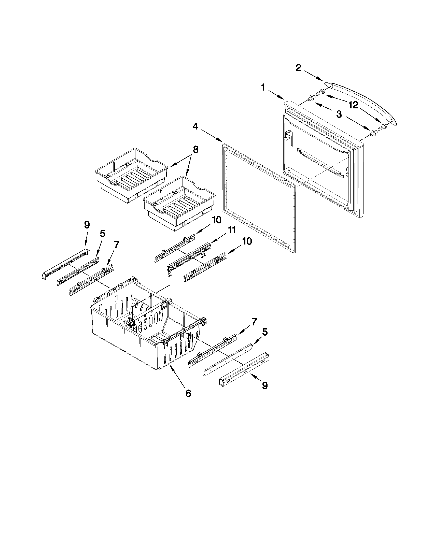 Freezer door parts