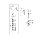 Whirlpool 7GSC22C6XA00 motor and ice container parts diagram