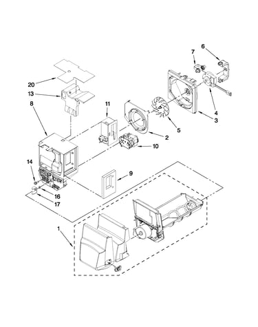Motor and ice container parts