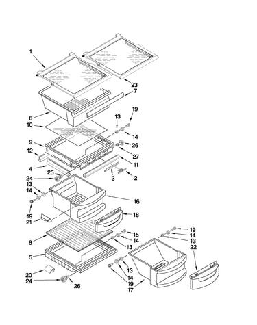Refrigerator shelf parts