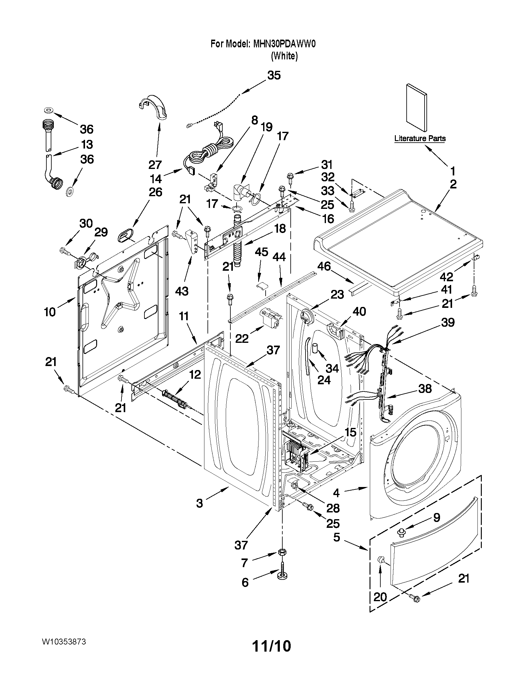 Top and cabinet parts