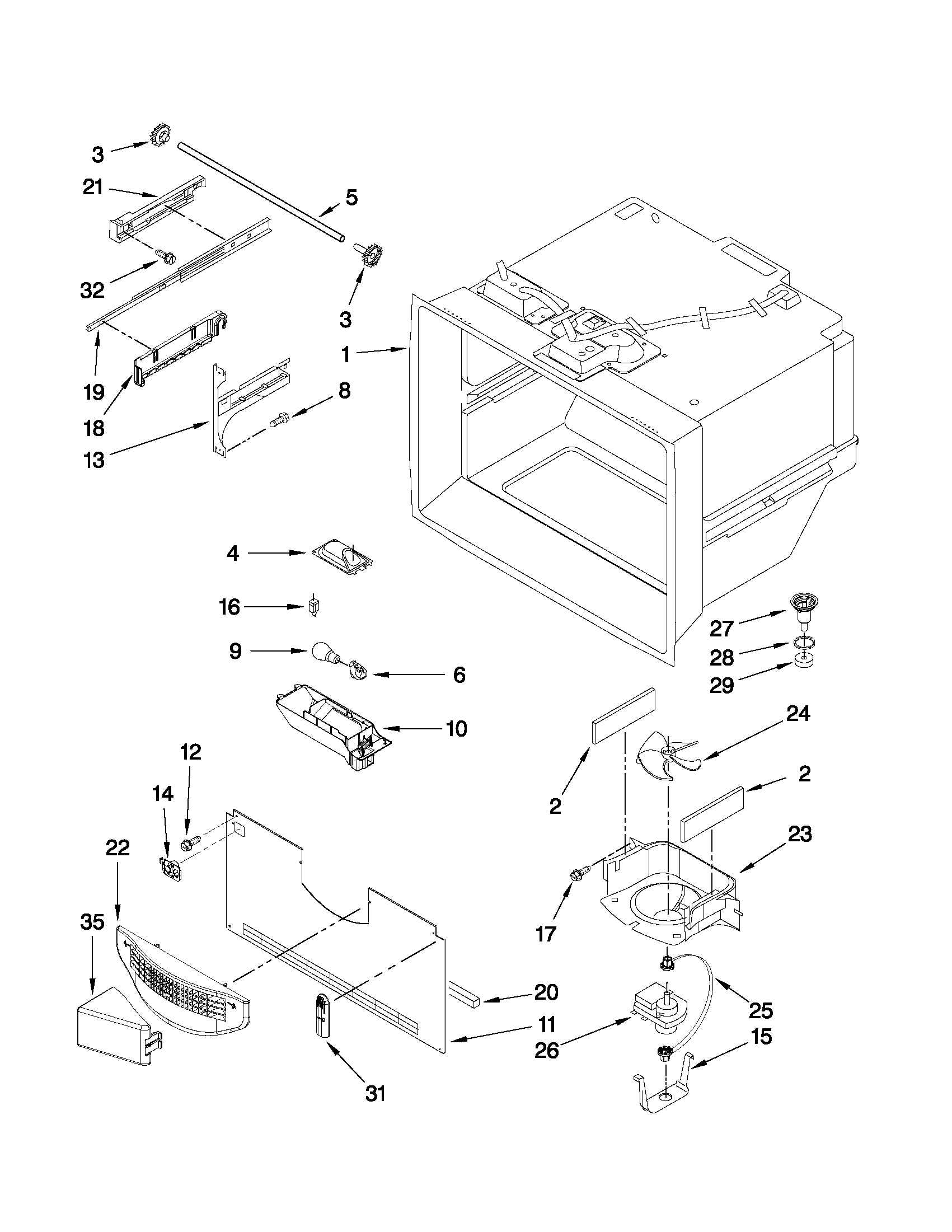 Freezer liner parts