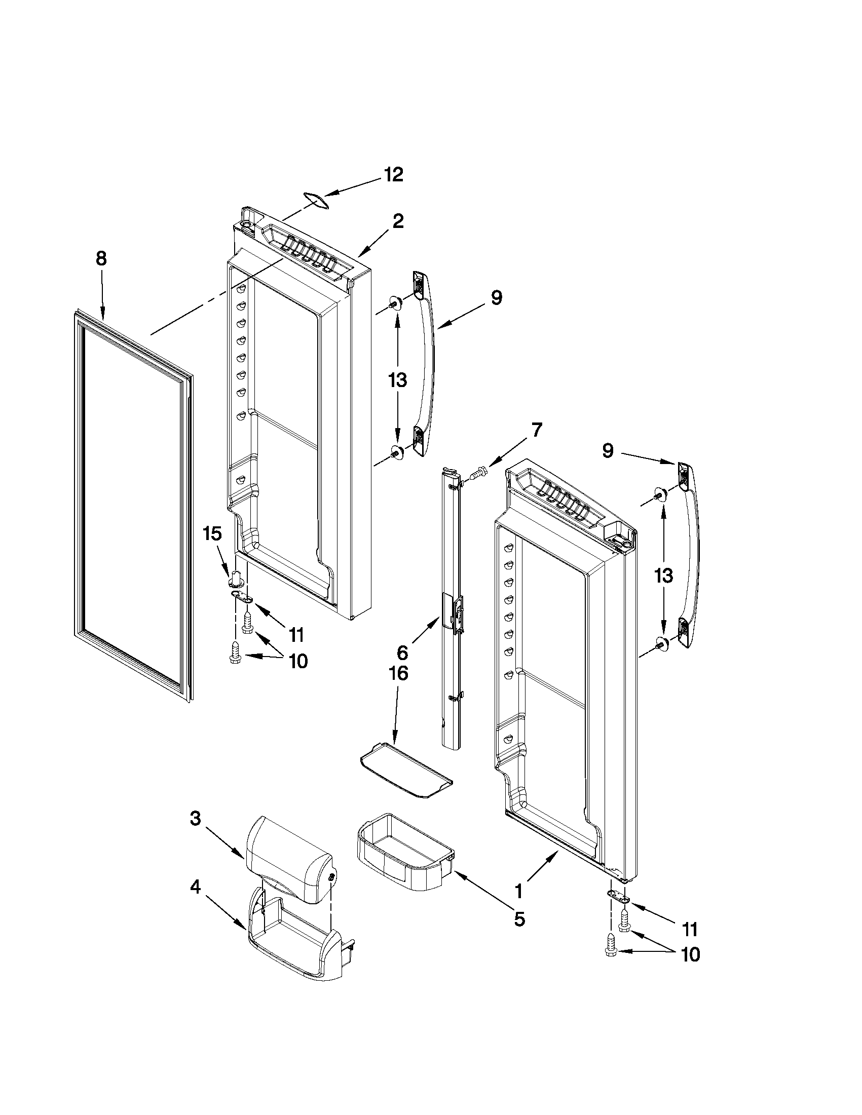 Refrigerator door parts