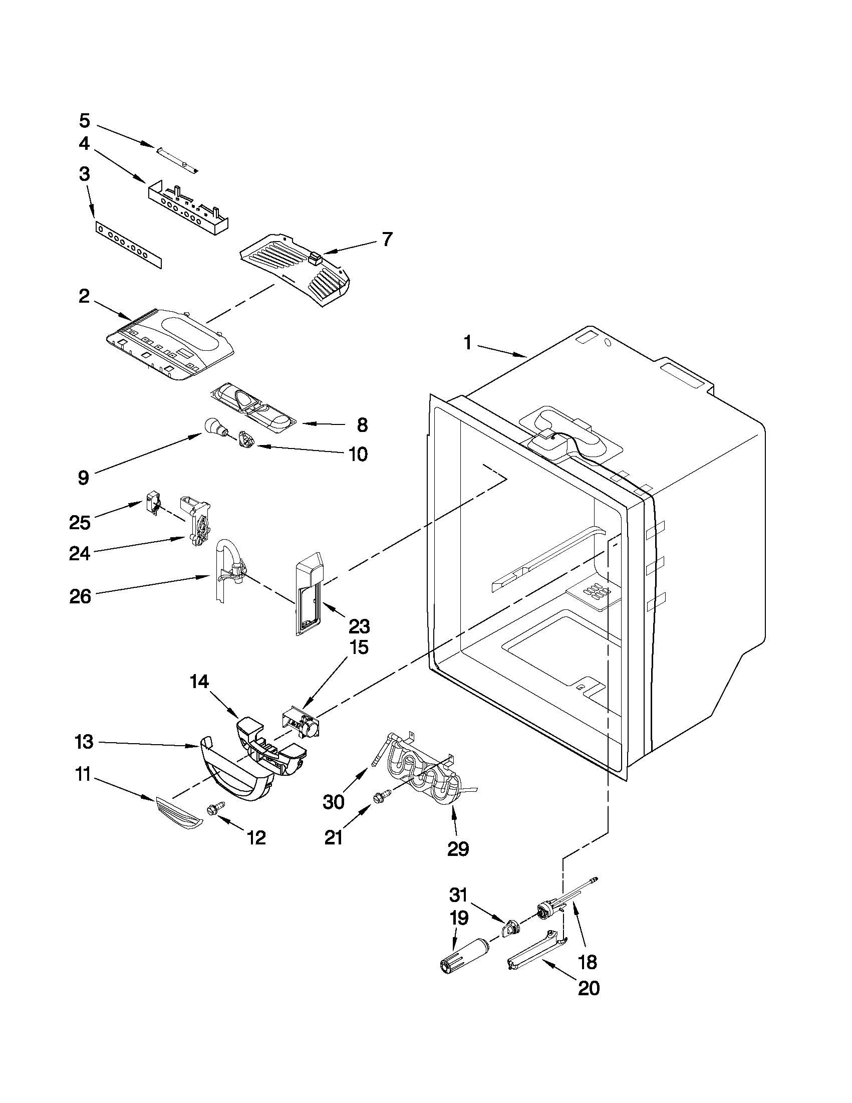 Refrigerator liner parts