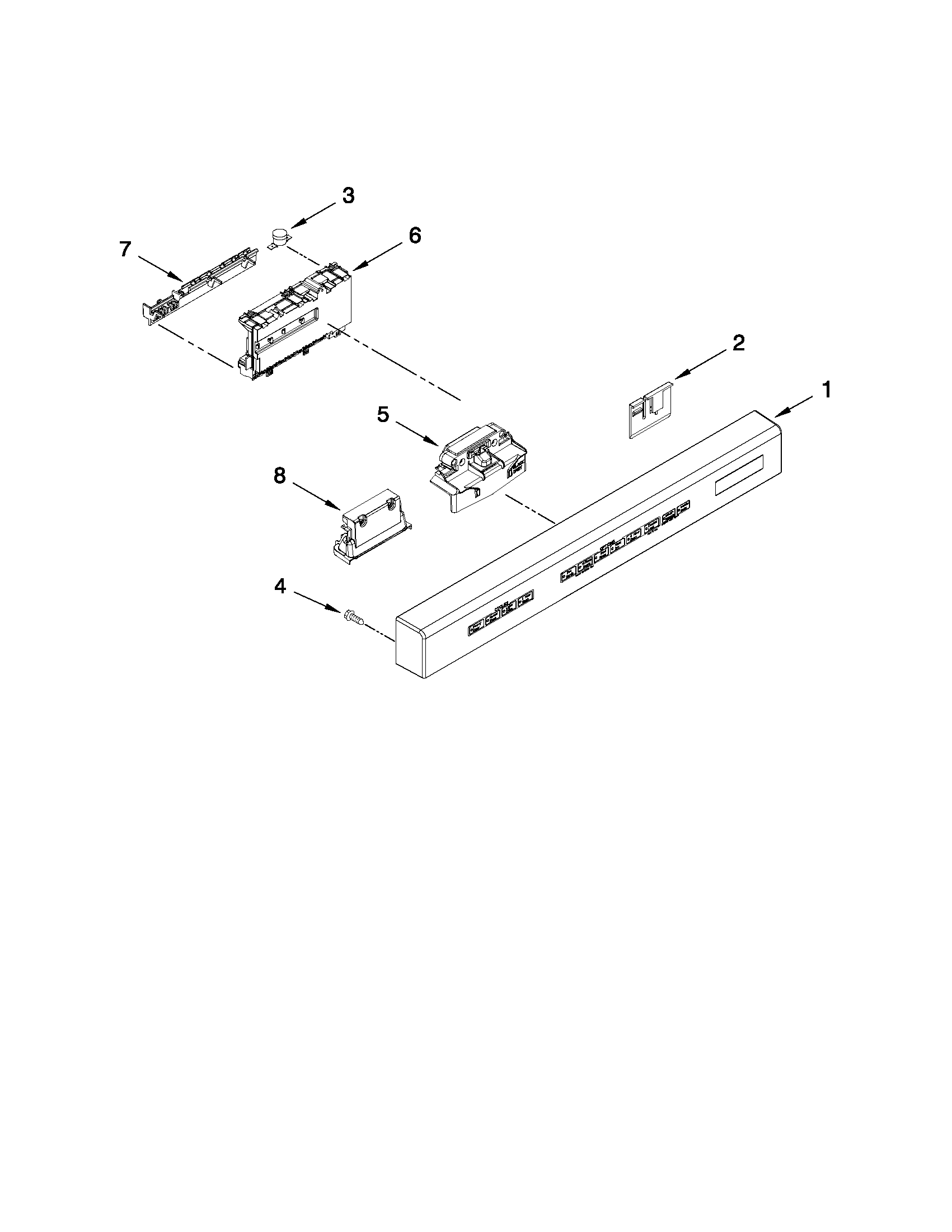 Control panel and latch parts