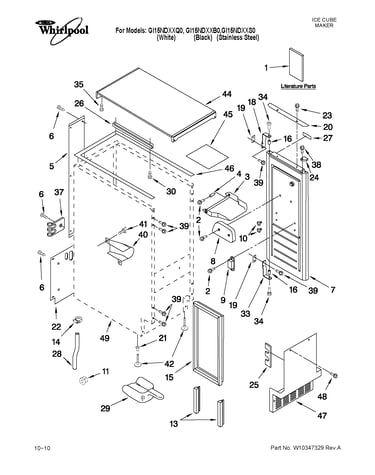 Cabinet liner and door parts