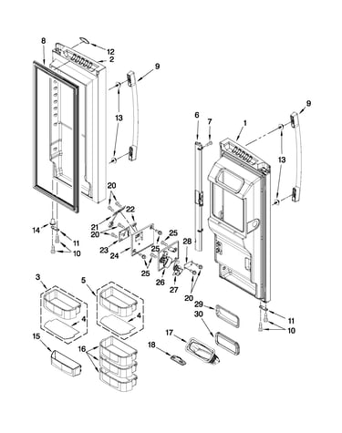 Refrigerator door parts