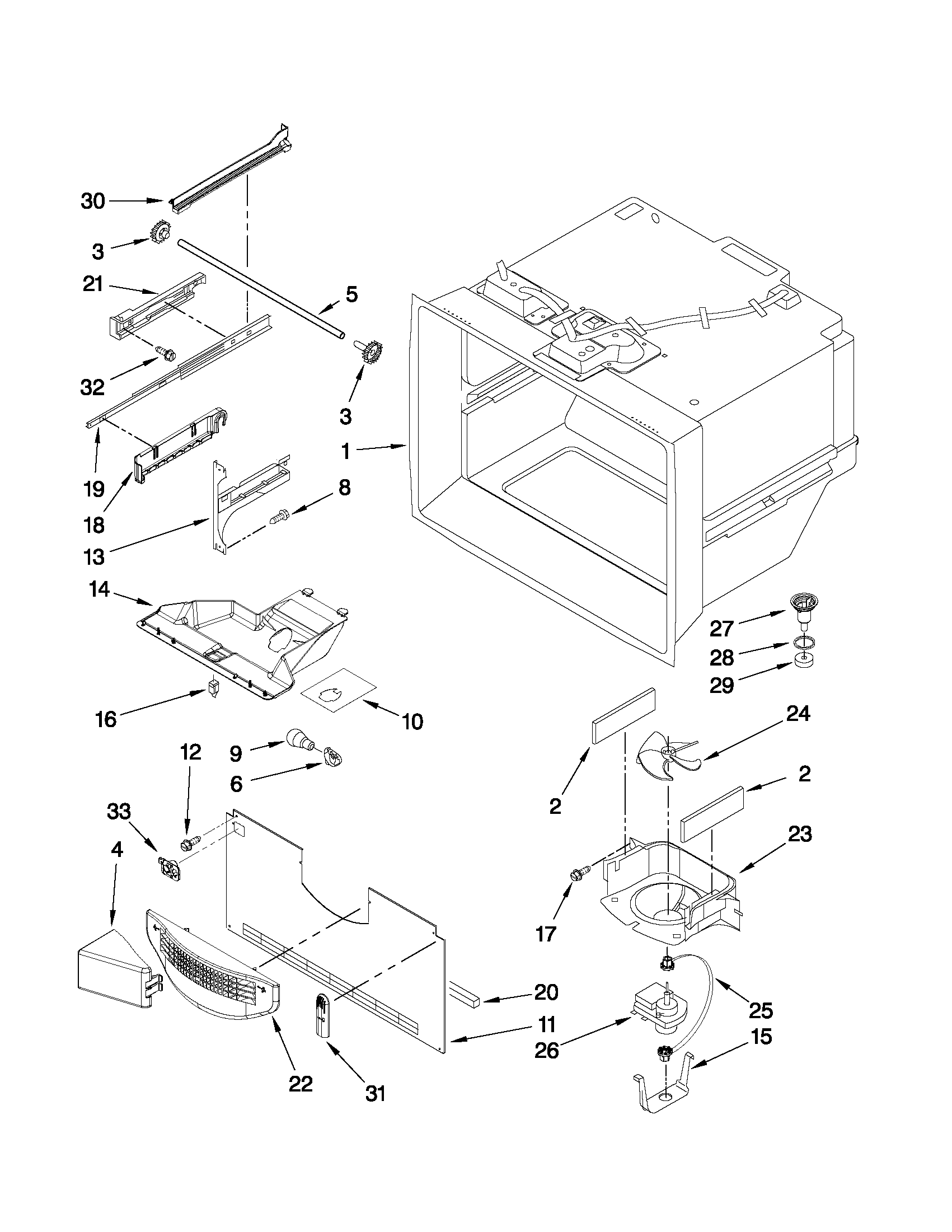Freezer liner parts
