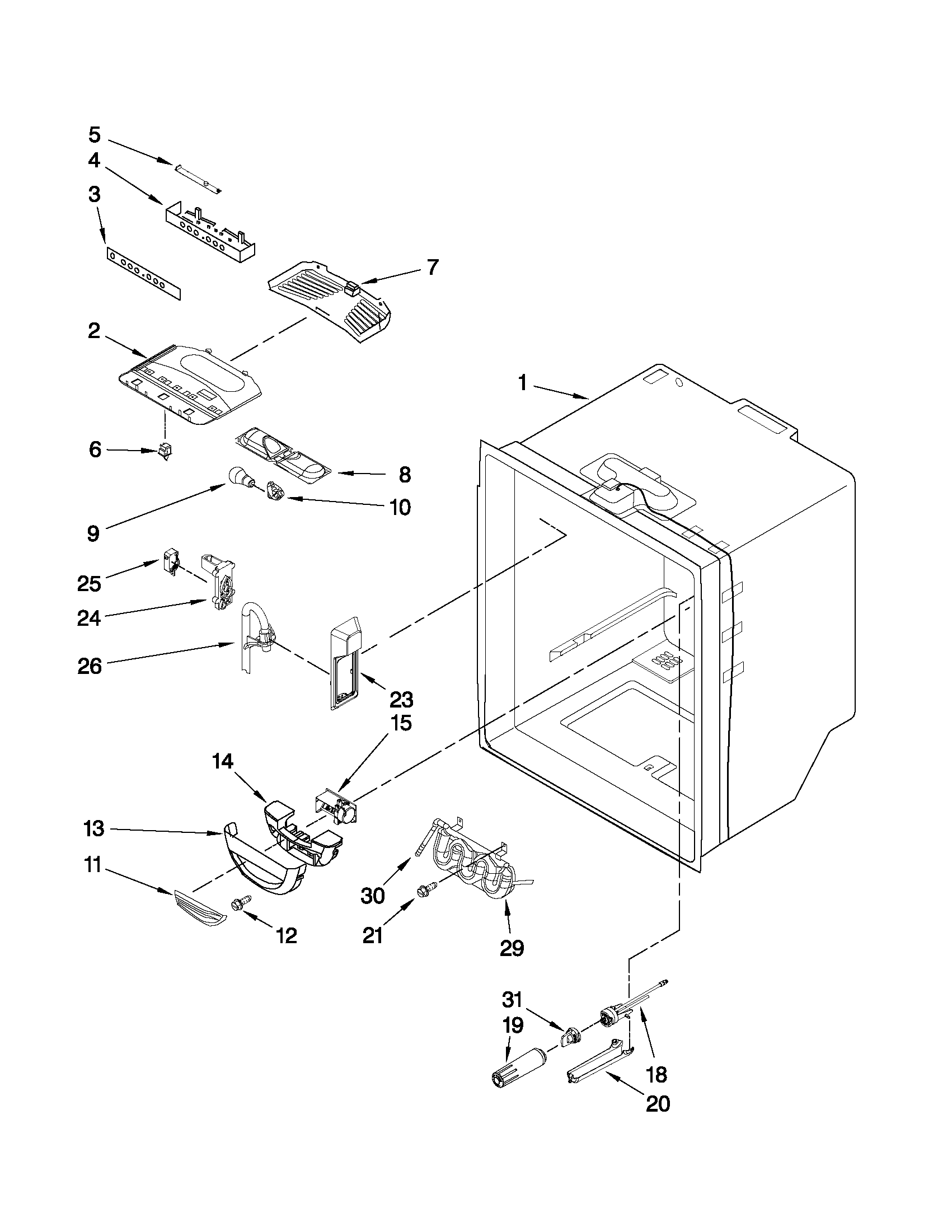 Refrigerator liner parts