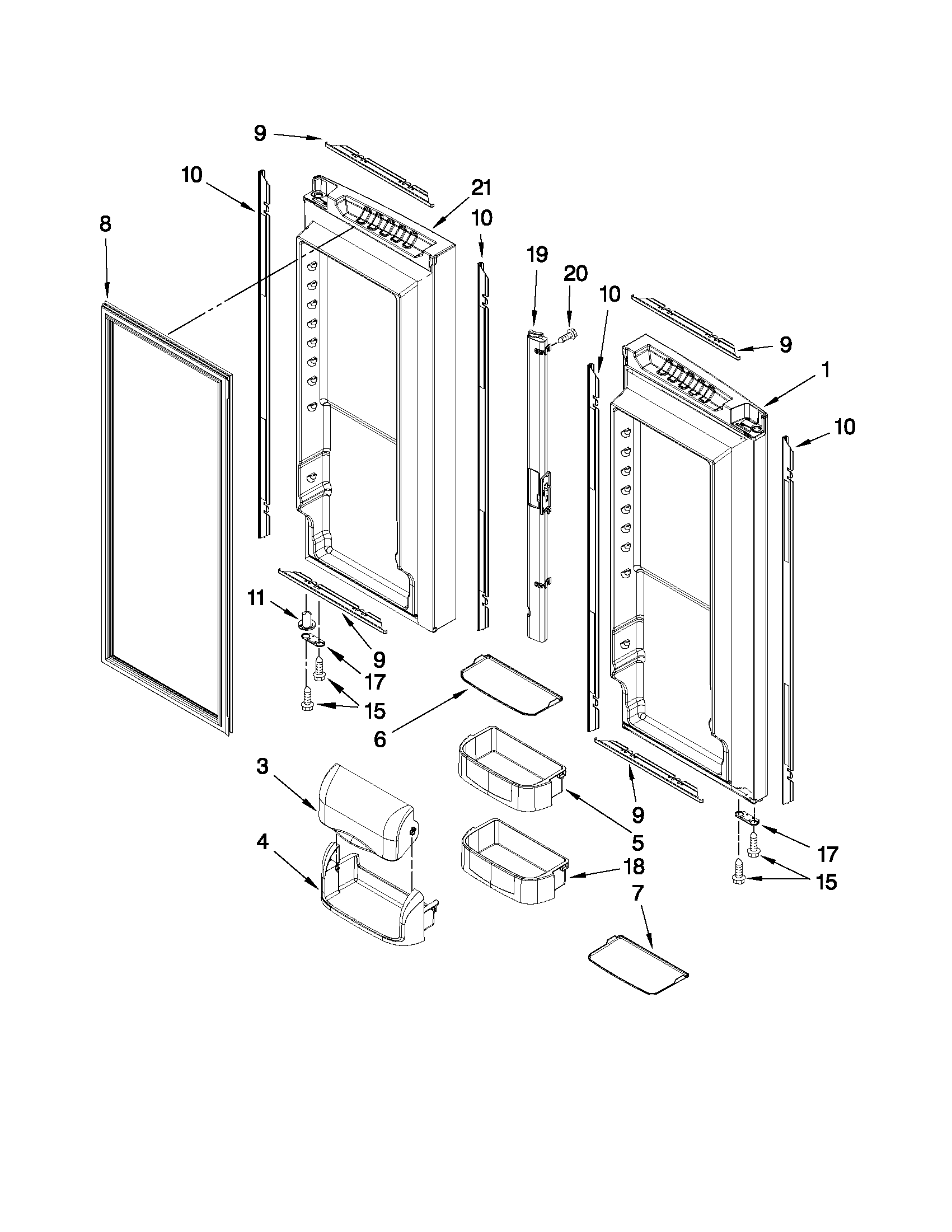 Refrigerator door parts