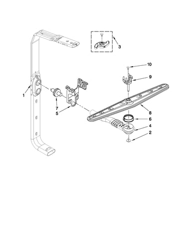 Upper wash and rinse parts