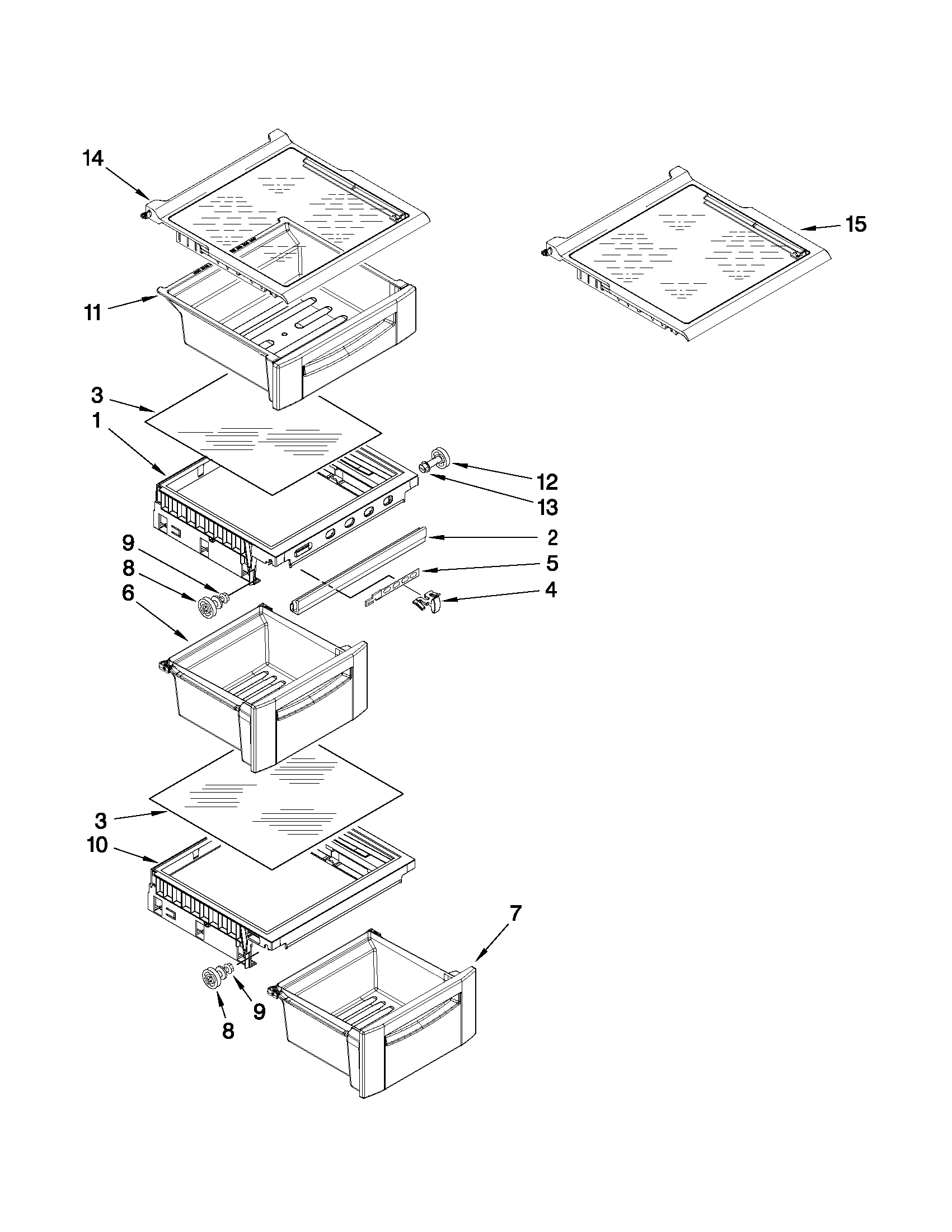 Refrigerator shelf parts
