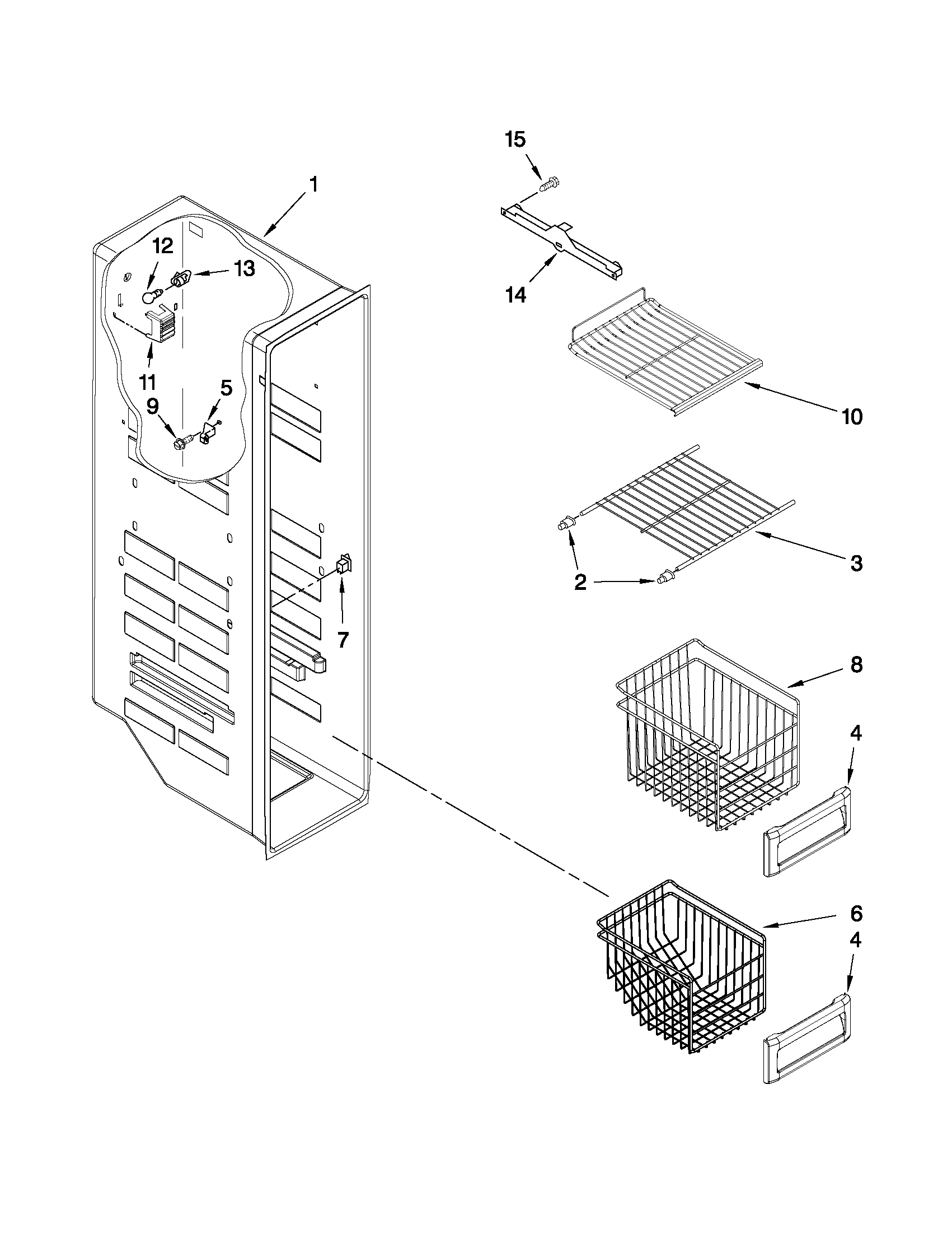 Freezer liner parts