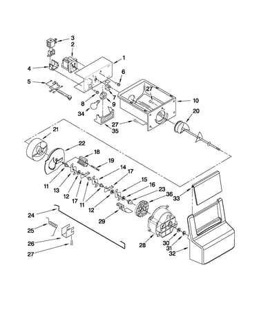 Motor and ice container parts