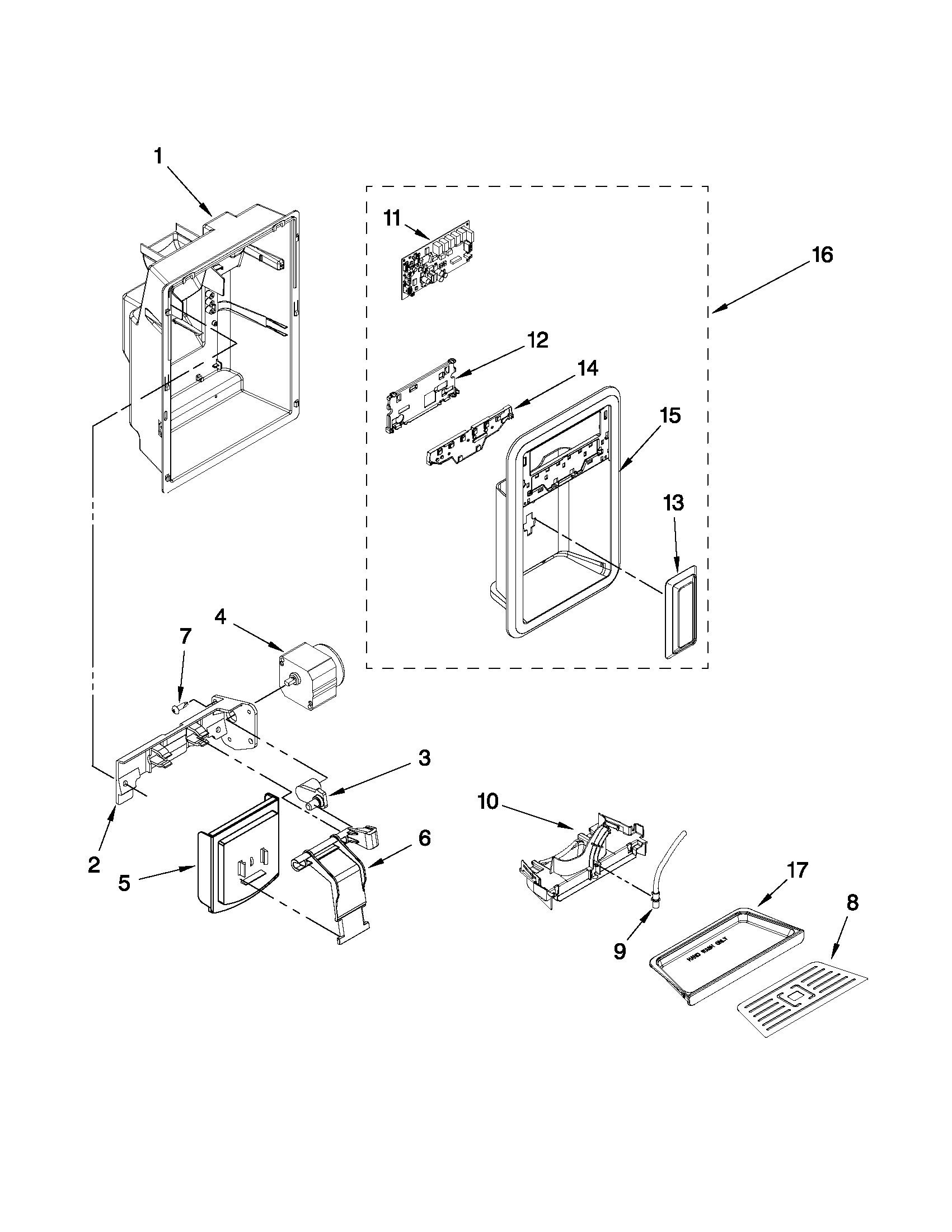 DISPENSER FRONT PARTS