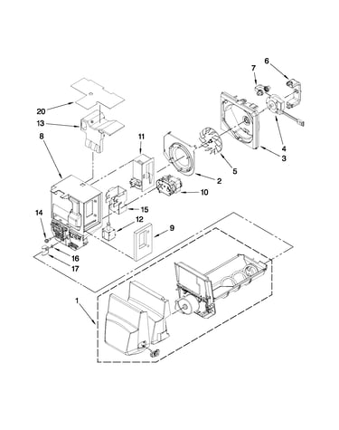 Motor and ice container parts